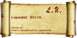 Lepedat Ulrik névjegykártya